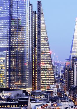 Global Business London, City, View, Skyline, Light
