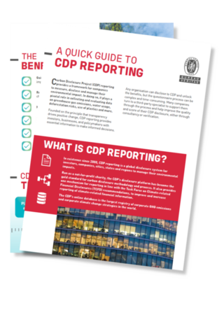 QUICK GUIDE TO CDP REPORTING COVERS